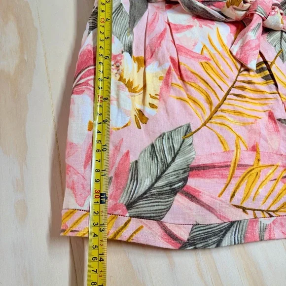 Joie Jaklynn Tropical Linen Tie Waist Shorts NWT Size 4 - Picture 10 of 12